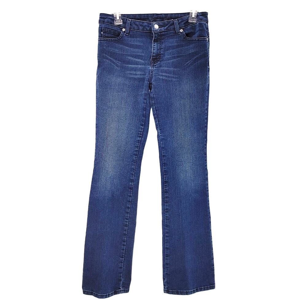 Michael Kors Boot Cut Leg Jeans Mid Rise Dark Wash Denim Stretch Womens Size 6